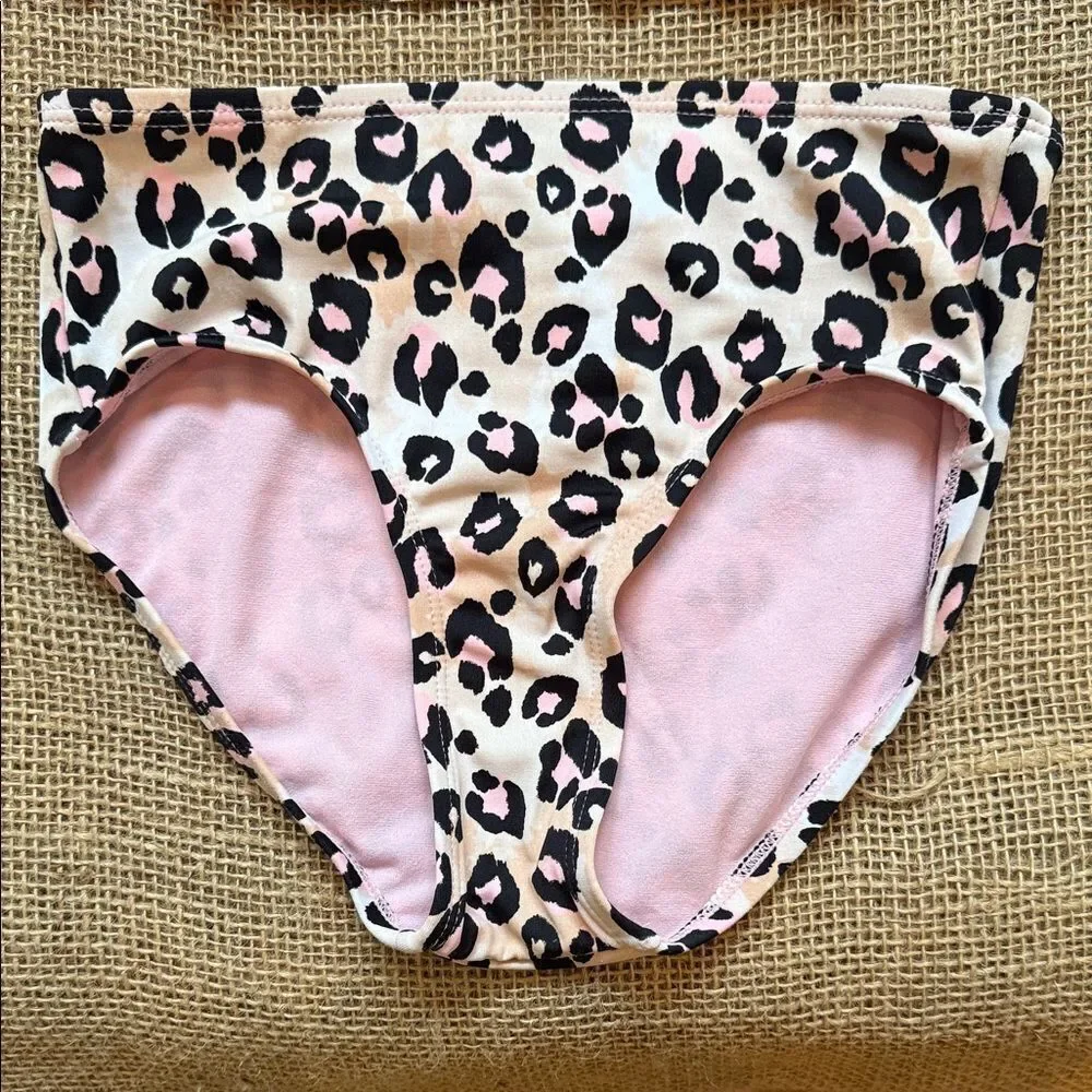Justice Pink and Black animal print Swimsuit